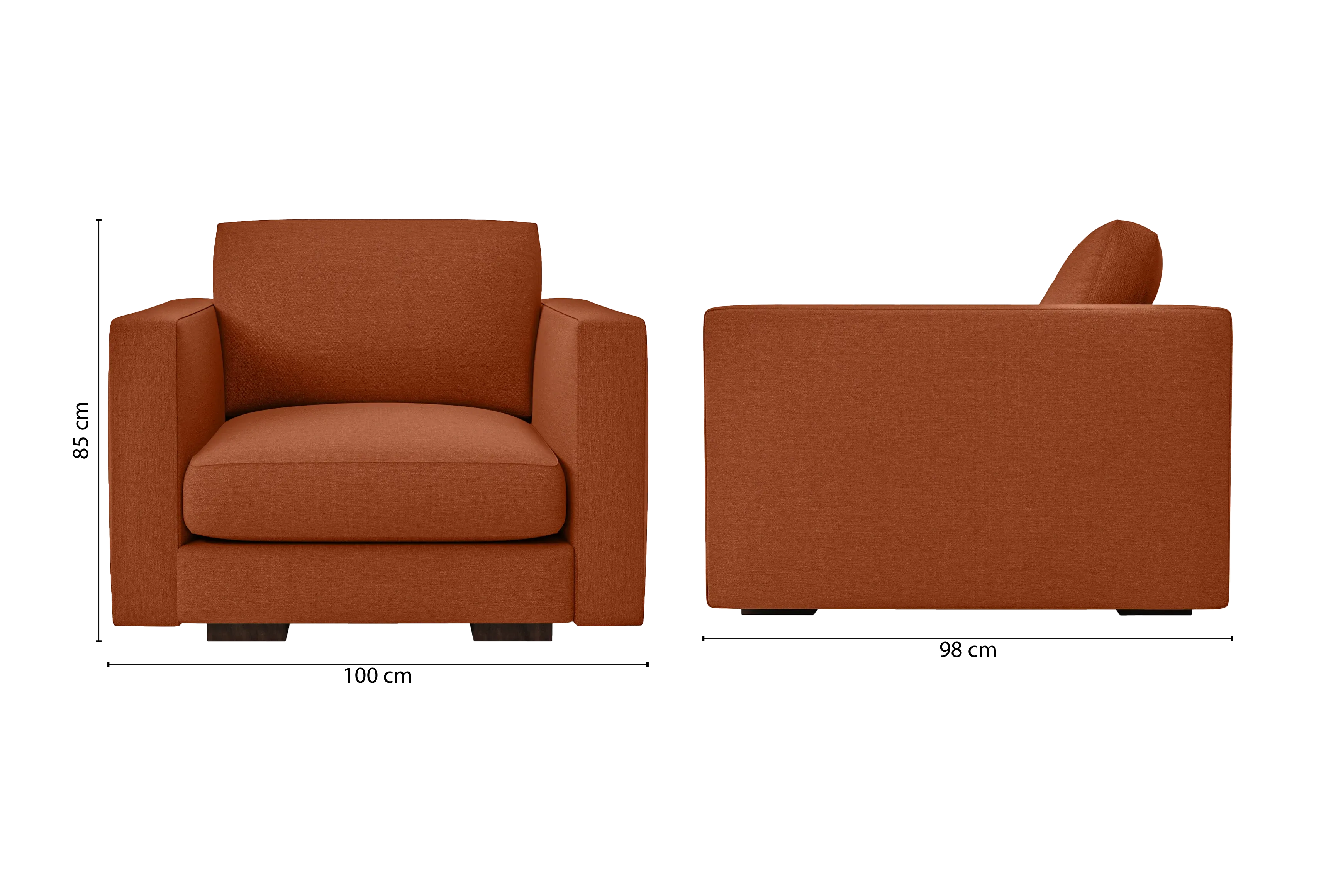 Messina Armchair Orange Linen Fabric