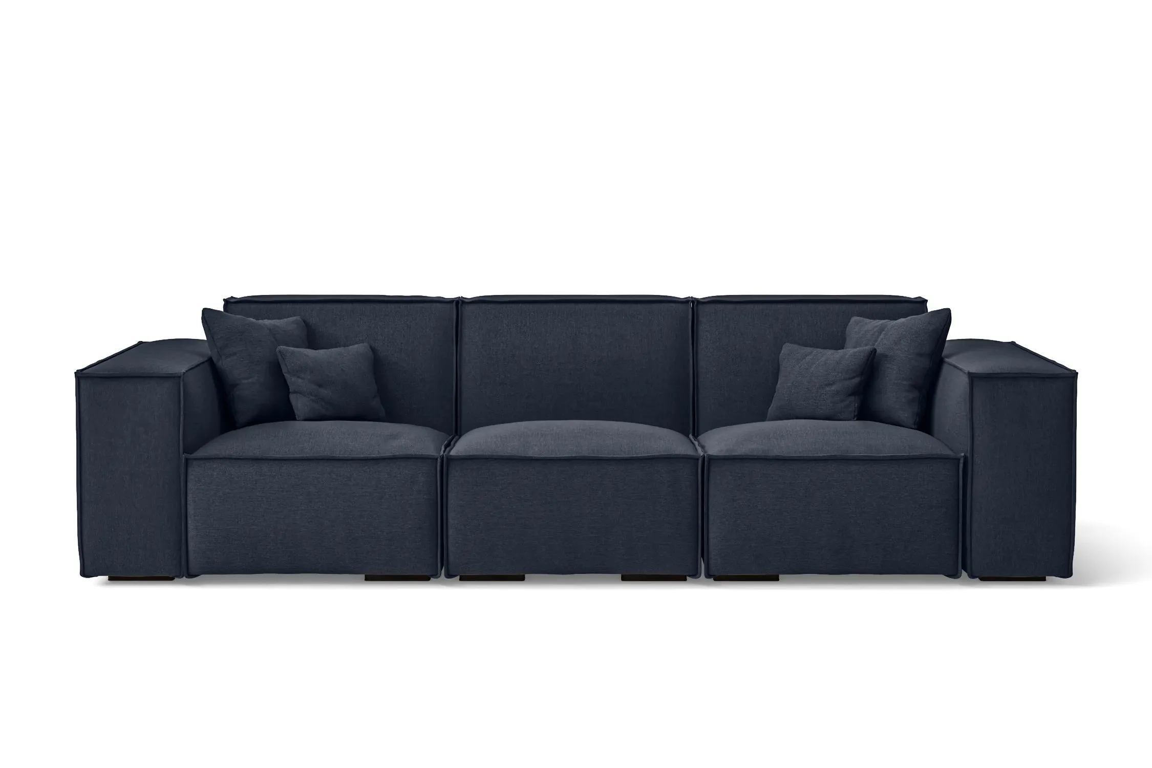 Naples 3 Seater Sofa Dark Blue Linen Fabric