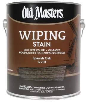 Old Masters 12201 Wiping Stain, Spanish Oak, Liquid, 1 gal, Can :GAL: QUANTITY: 2