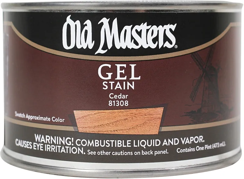 Old Masters 81308 Gel Stain, Cedar, Liquid, 1 pt, Can :PINT: QUANTITY: 1