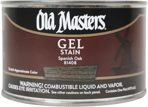 Old Masters 81408 Gel Stain, Spanish Oak, Liquid, 1 pt, Can :PINT: QUANTITY: 1