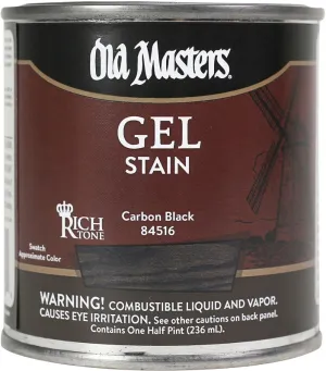 Old Masters 84516 Gel Stain, Carbon Black, Liquid, 0.5 pt :1/2PT: QUANTITY: 1