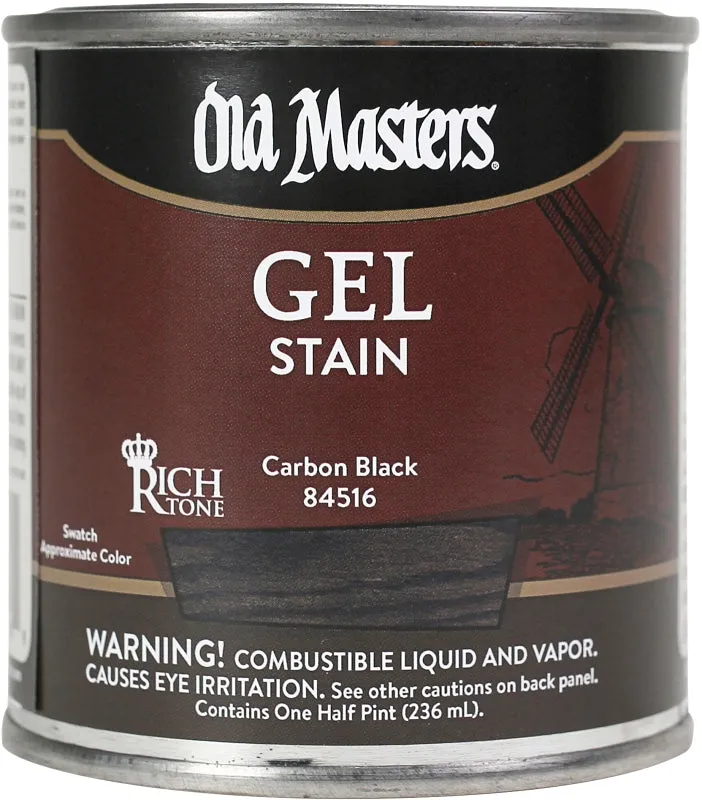 Old Masters 84516 Gel Stain, Carbon Black, Liquid, 0.5 pt :1/2PT: QUANTITY: 1