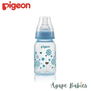 Pigeon Flexible Peristaltic Nipple Clear Nursing Bottle RPP 120Ml (Blue)