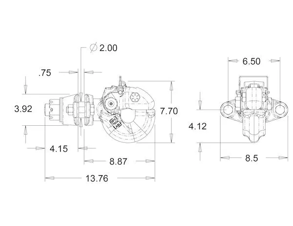 Pintle Hook Coupler, 30 Ton - BP760A