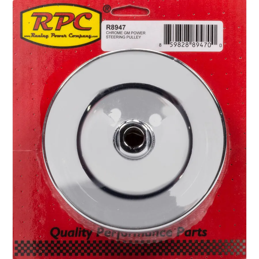 Racing Power V-Belt Power Steering Pulley 2 Groove Keyed 5-7/8" Diameter - Aluminum