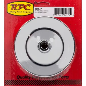 Racing Power V-Belt Power Steering Pulley 2 Groove Keyed 5-7/8" Diameter - Aluminum