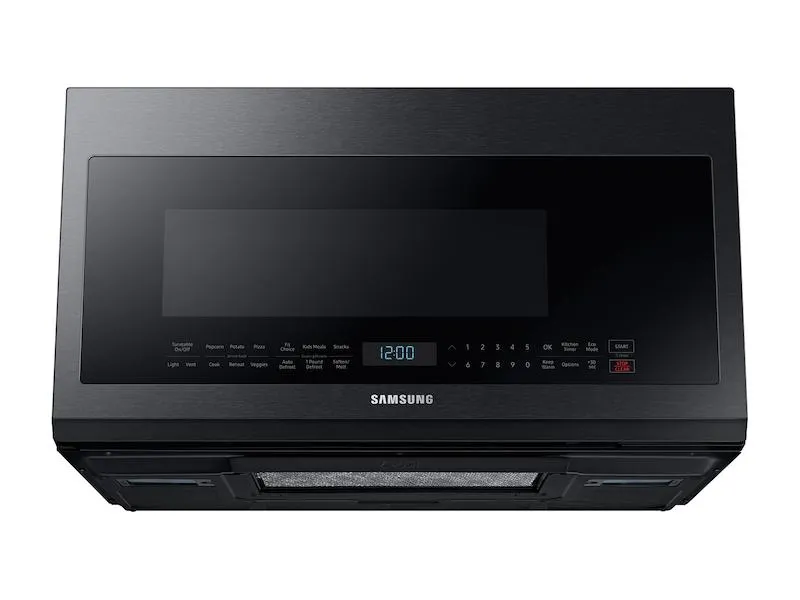 SAMSUNG 2.1 cu. ft. Over-the-Range Microwave with Sensor Cooking in Fingerprint Resistant Black Stainless Steel