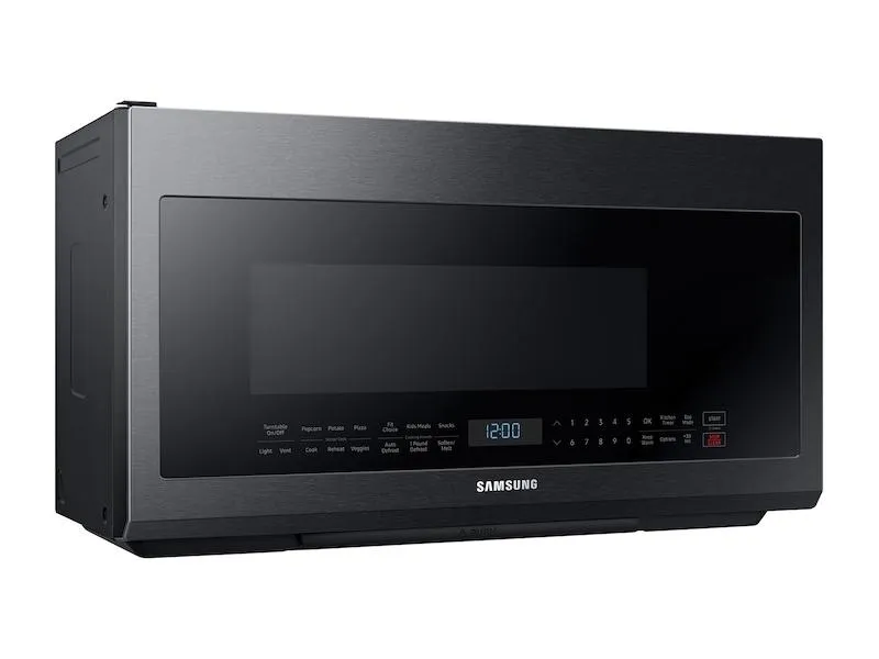 SAMSUNG 2.1 cu. ft. Over-the-Range Microwave with Sensor Cooking in Fingerprint Resistant Black Stainless Steel