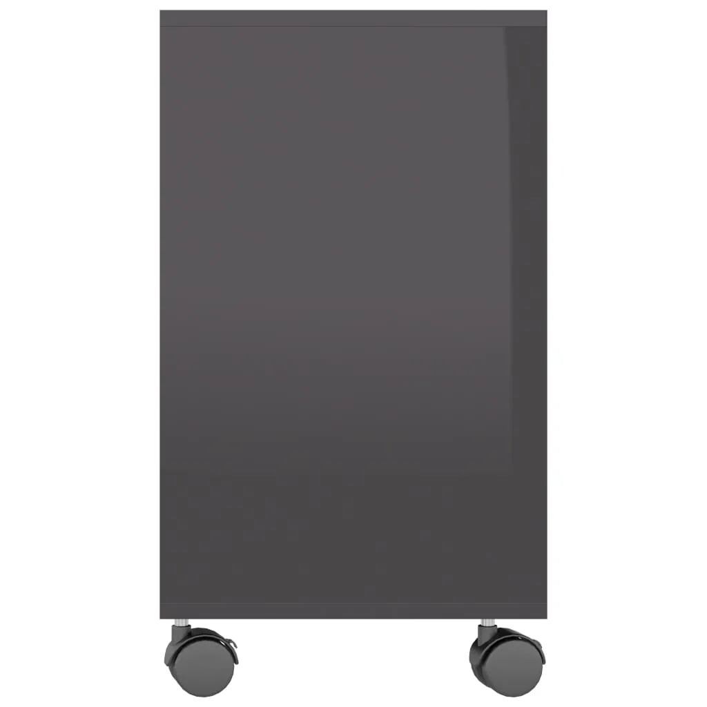 Side Table High Gloss Grey 70x35x55 cm Chipboard