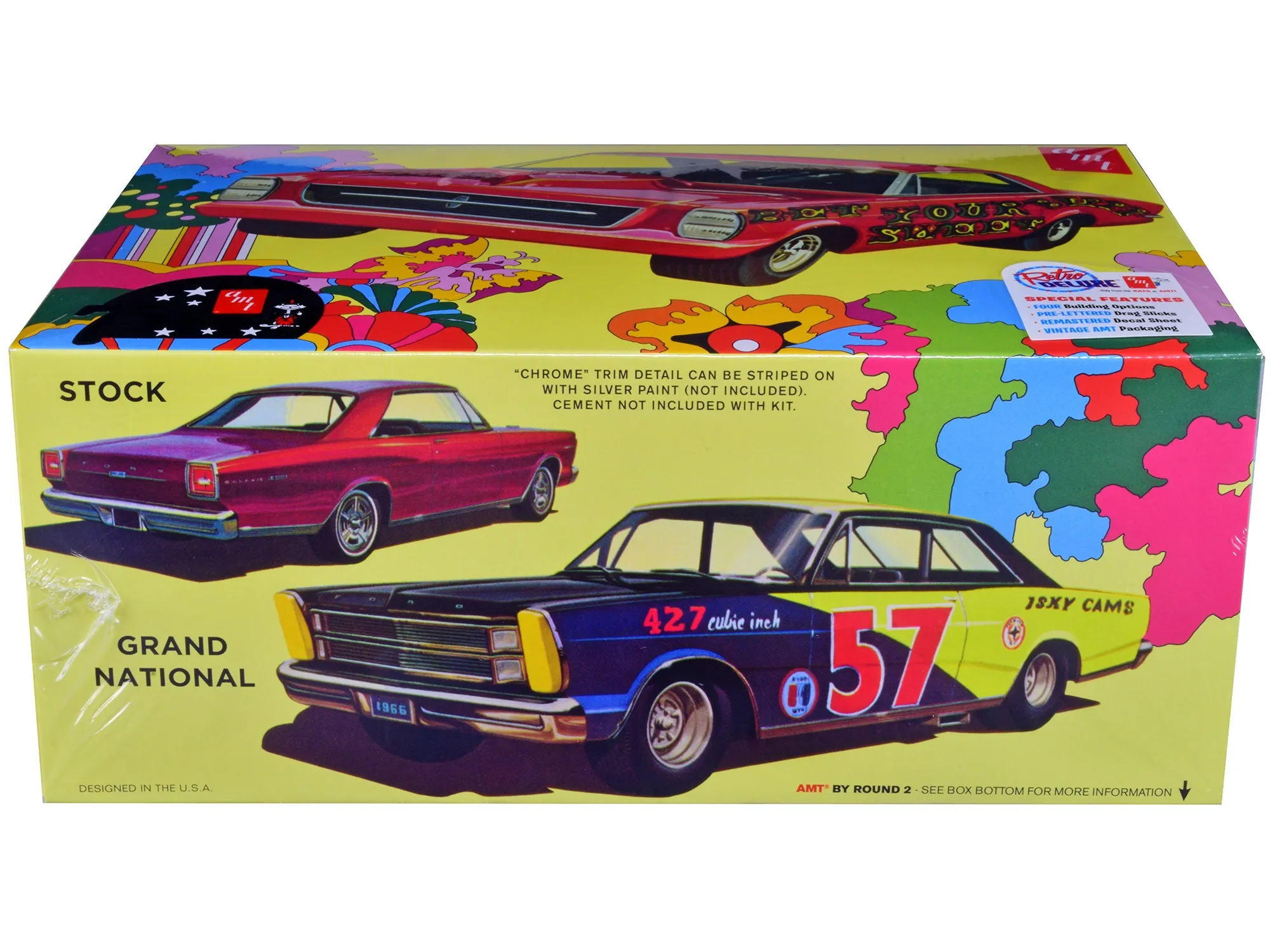 Skill 2 Model Kit 1966 Ford Galaxie 500 Hardtop Sweet Bippy 4-in-1 Kit 1/25 Scale Model by AMT