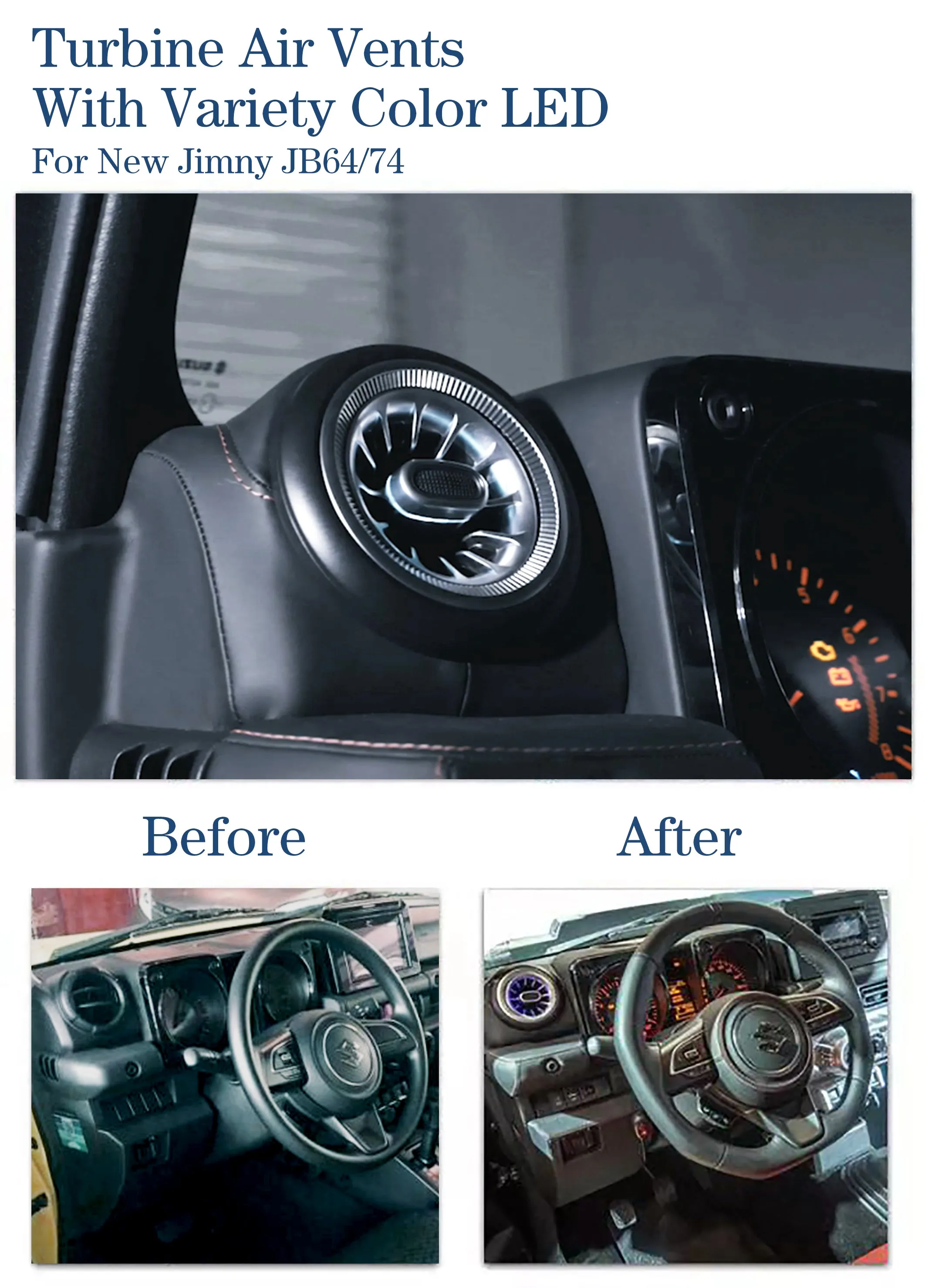 Wald LED Turbine LED AC Vents for Suzuki Jimny Serria